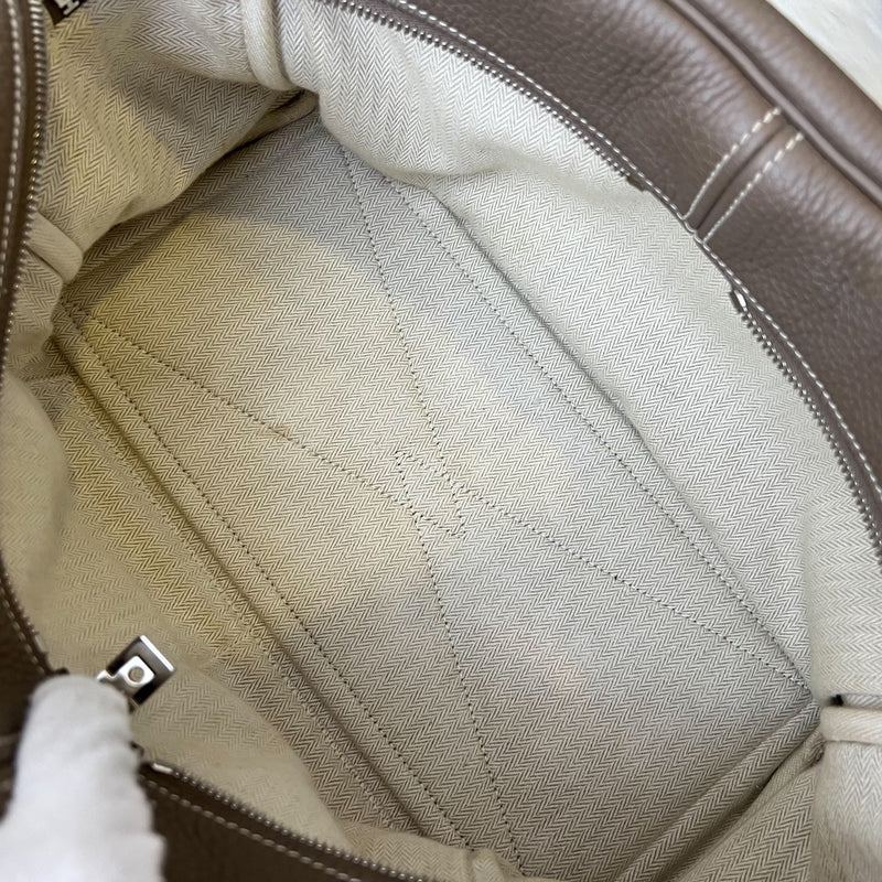 Hermes Victoria II 35 Shoulder Bag in Etoupe Clemence Leather and PHW