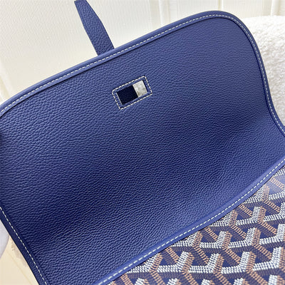 Goyard Belvedere MM in Navy Blue Signature Canvas and SHW