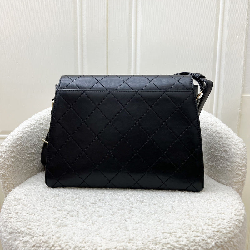Chanel Vintage 2.55 Reissue Trapezoid in Black Lambskin and GHW