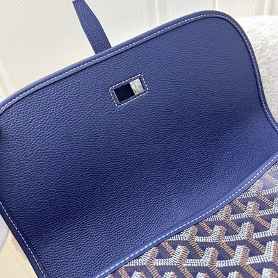 Goyard Belvedere MM in Navy Blue Signature Canvas and SHW