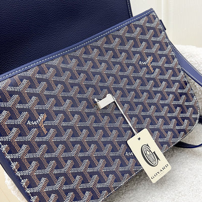 Goyard Belvedere MM in Navy Blue Signature Canvas and SHW