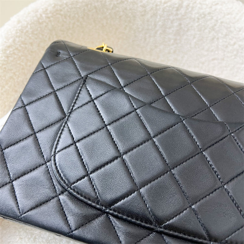 Chanel Vintage Medium Classic Flap CF in Black Lambskin 24K Plated GHW