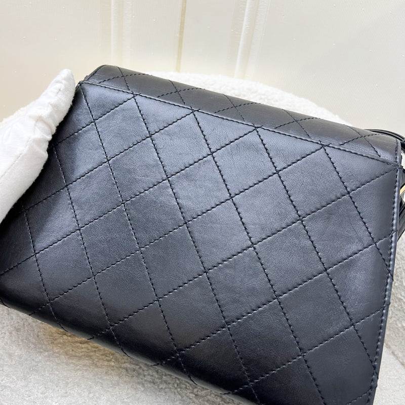Chanel Vintage 2.55 Reissue Trapezoid in Black Lambskin and GHW