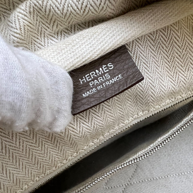 Hermes Victoria II 35 Shoulder Bag in Etoupe Clemence Leather and PHW