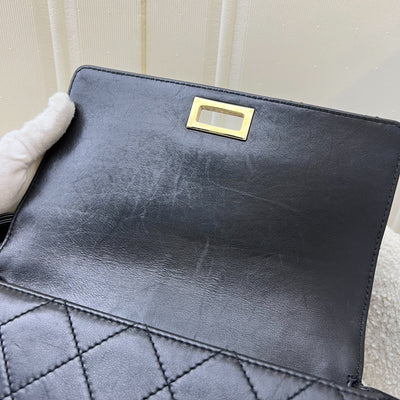 Chanel Vintage 2.55 Reissue Trapezoid in Black Lambskin and GHW