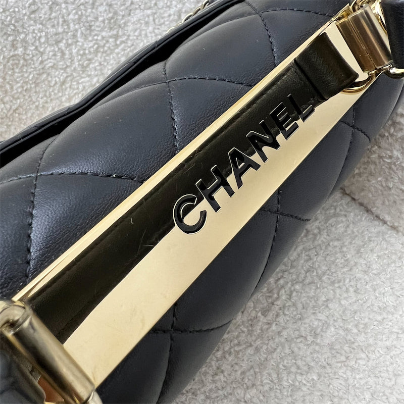 Chanel Top Handle Small Trendy CC Flap in Black Lambskin and LGHW