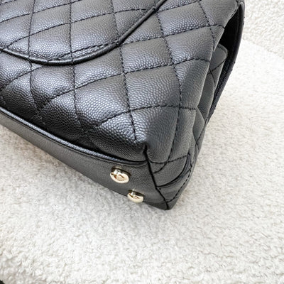 Chanel Small (24cm) Coco Handle Flap in Black Caviar and LGHW (Model: A92990)