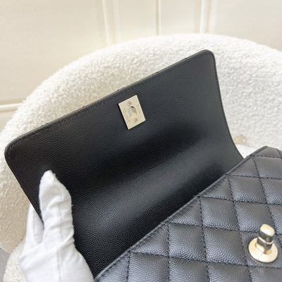 Chanel Small (24cm) Coco Handle Flap in Black Caviar and LGHW (Model: A92990)