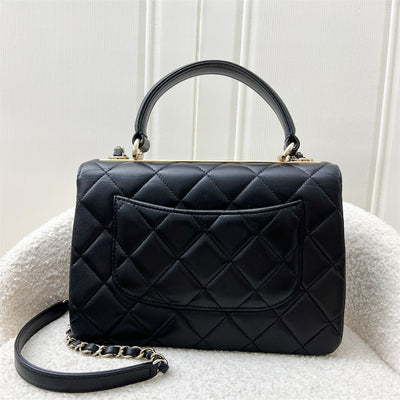 Chanel Top Handle Small Trendy CC Flap in Black Lambskin and LGHW