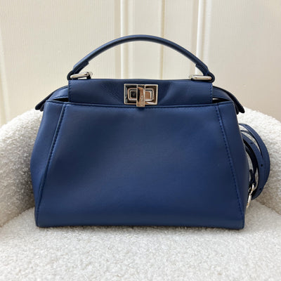 Fendi Mini Peekaboo Bag in Blue Calfskin and SHW