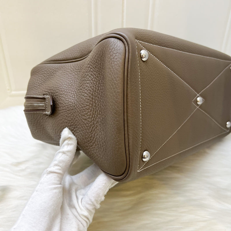 Hermes Victoria II 35 Shoulder Bag in Etoupe Clemence Leather and PHW