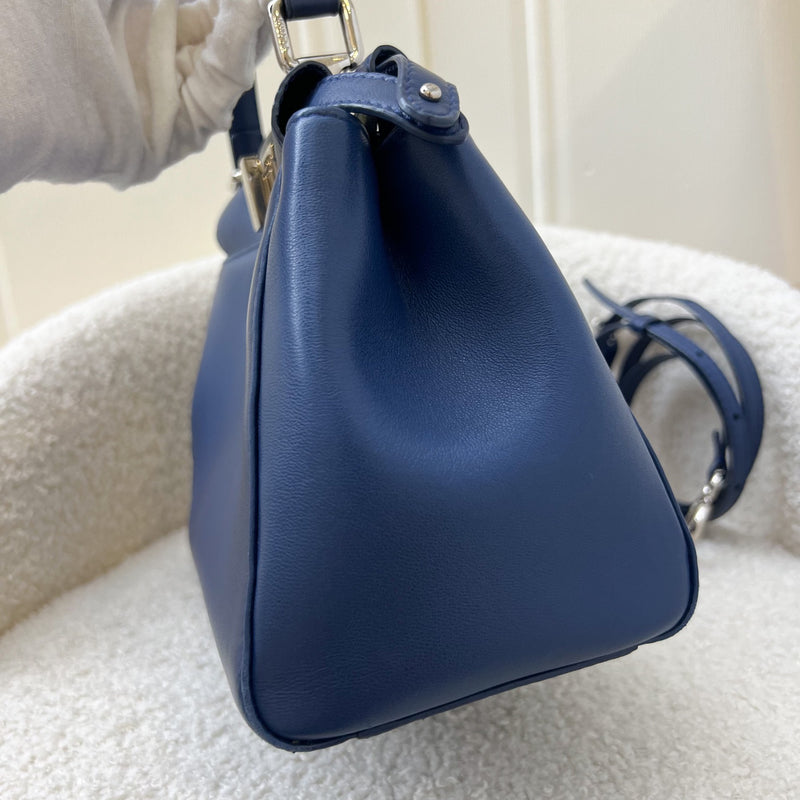 Fendi Mini Peekaboo Bag in Blue Calfskin and SHW