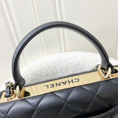 Chanel Top Handle Small Trendy CC Flap in Black Lambskin and LGHW