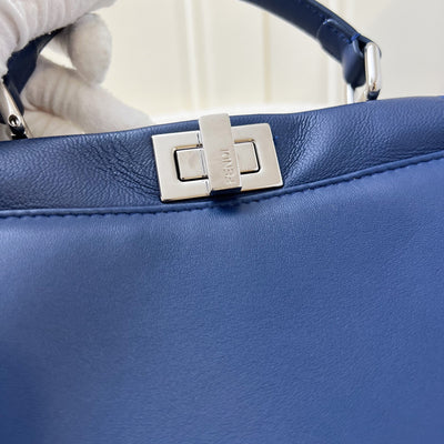 Fendi Mini Peekaboo Bag in Blue Calfskin and SHW