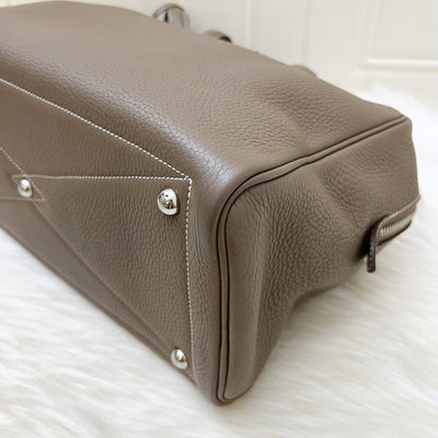 Hermes Victoria II 35 Shoulder Bag in Etoupe Clemence Leather and PHW
