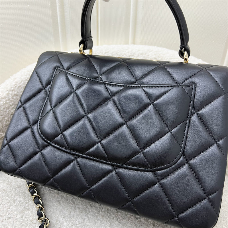 Chanel Top Handle Small Trendy CC Flap in Black Lambskin and LGHW