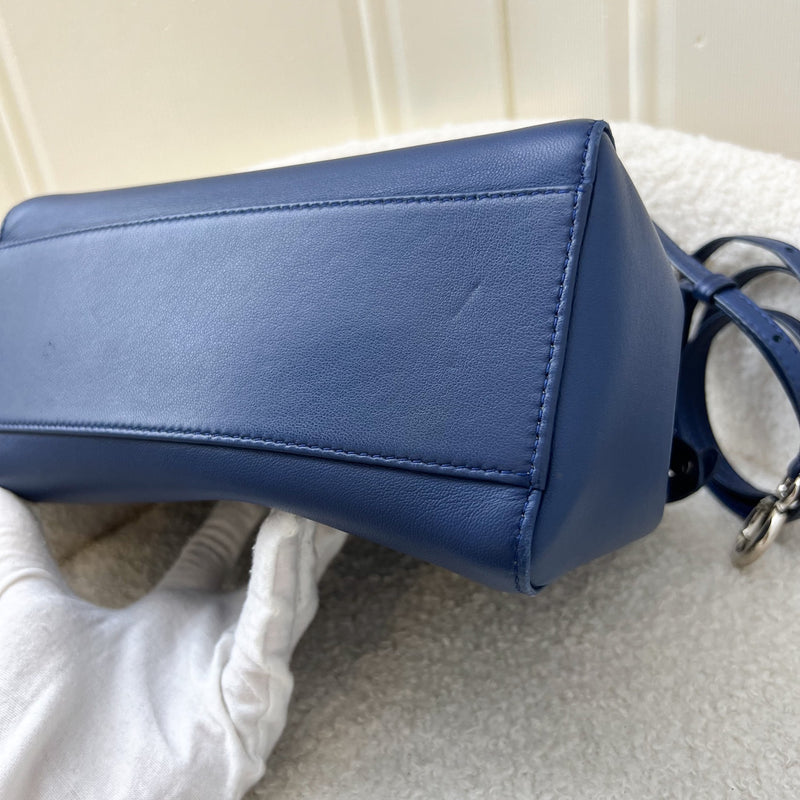 Fendi Mini Peekaboo Bag in Blue Calfskin and SHW