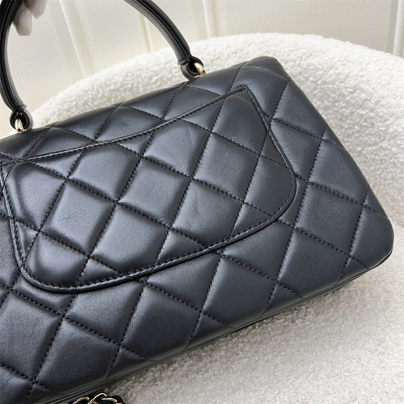 Chanel Top Handle Small Trendy CC Flap in Black Lambskin and LGHW