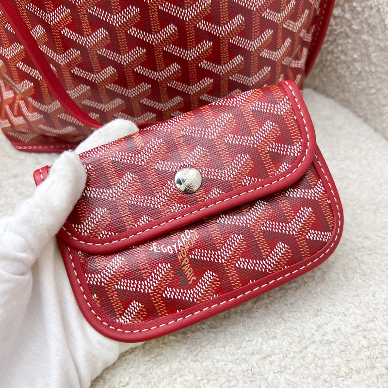 Goyard Mini Anjou in Rouge Goyardine Canvas with Rouge Trim