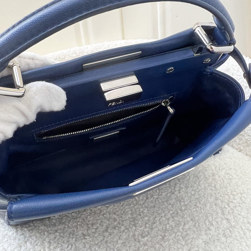 Fendi Mini Peekaboo Bag in Blue Calfskin and SHW