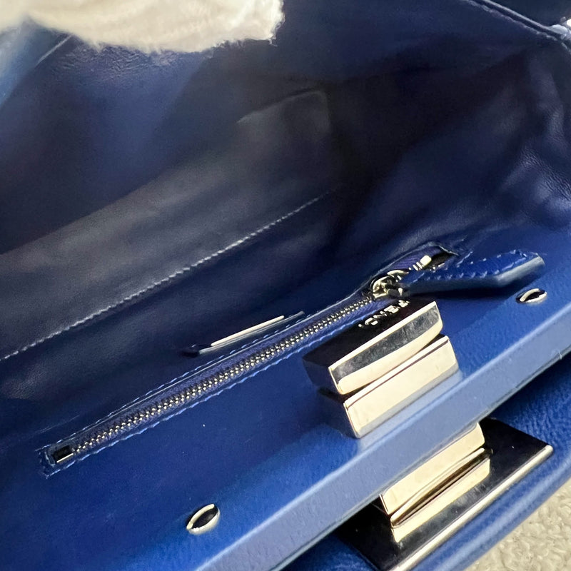 Fendi Mini Peekaboo Bag in Blue Calfskin and SHW