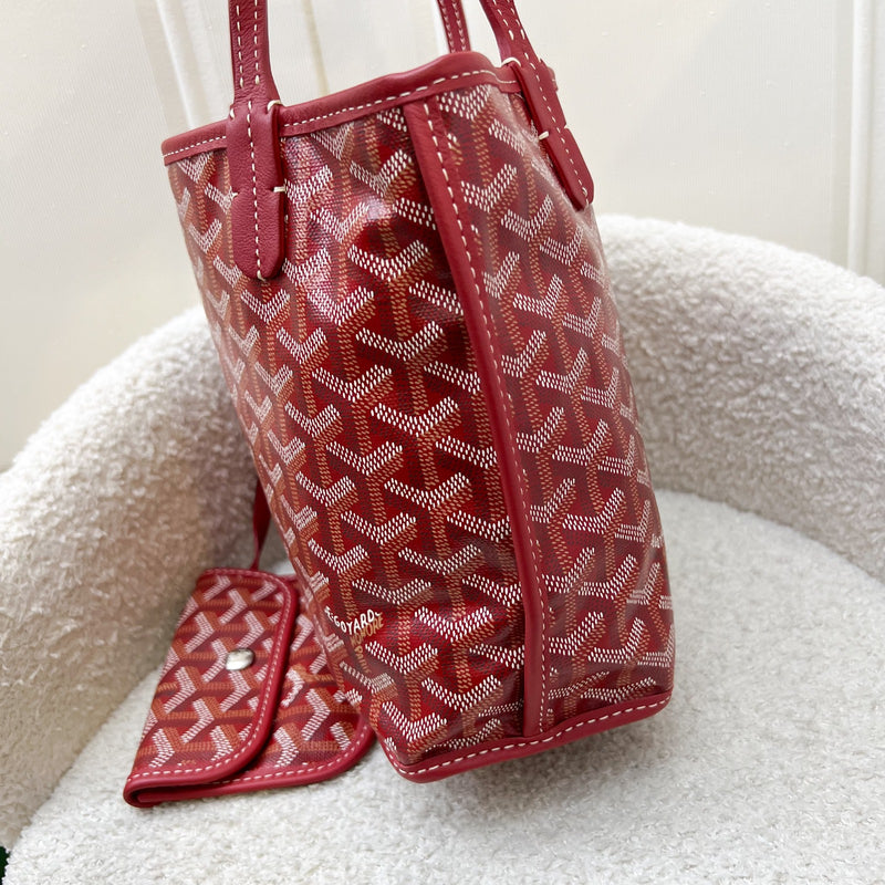 Goyard Mini Anjou in Rouge Goyardine Canvas with Rouge Trim