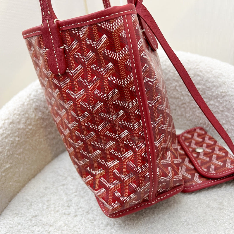 Goyard Mini Anjou in Rouge Goyardine Canvas with Rouge Trim