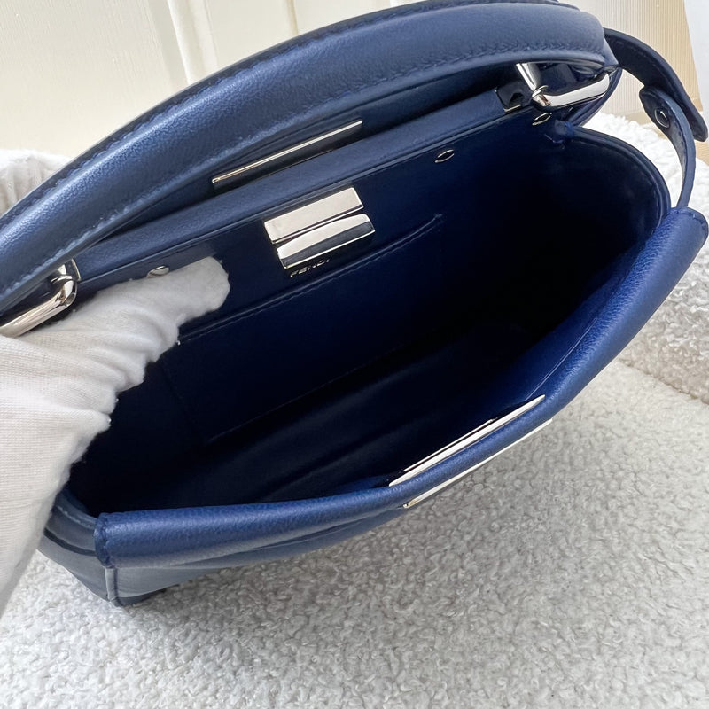 Fendi Mini Peekaboo Bag in Blue Calfskin and SHW