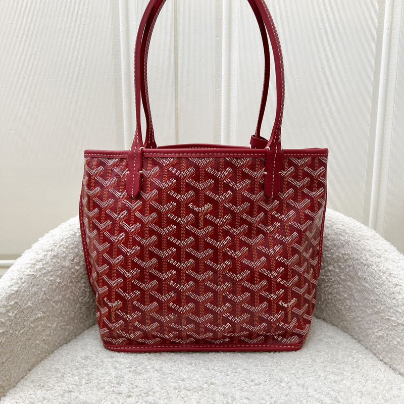 Goyard Mini Anjou in Rouge Goyardine Canvas with Rouge Trim