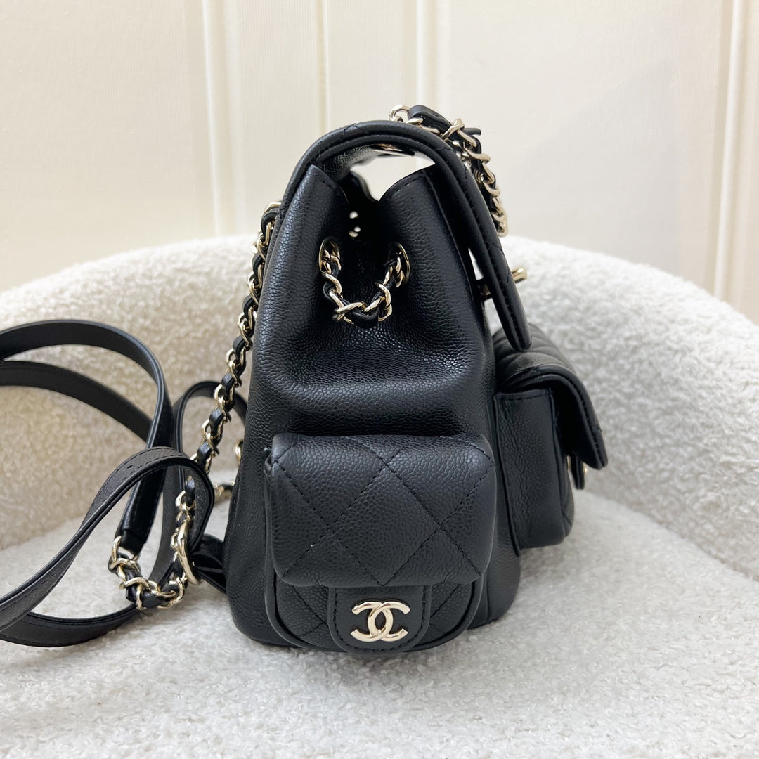 chanel mini backpack 2017 Chanel 23K Triple Pocket Duma Backpack in Black Caviar and LGHW (Model –  Brands Lover