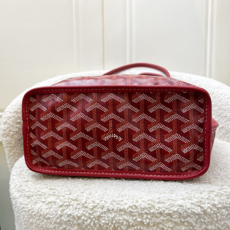 Goyard Mini Anjou in Rouge Goyardine Canvas with Rouge Trim