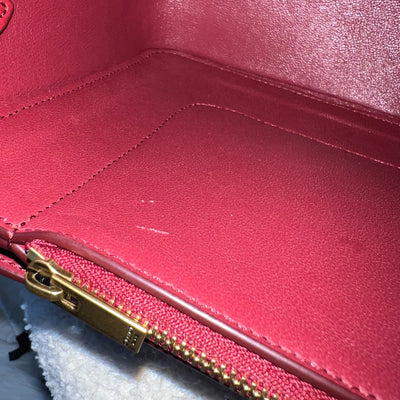 Celine Medium Frame Bag in Ruby / Nude Leather