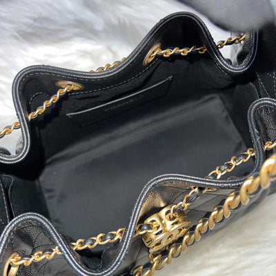 [Brand New - July 2025] Chanel 25 Small Hobo Bag in Black Caviar and AGHW (Model: AS5293)