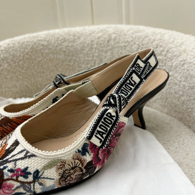 Dior Embroidered Slingback Heels Sz38