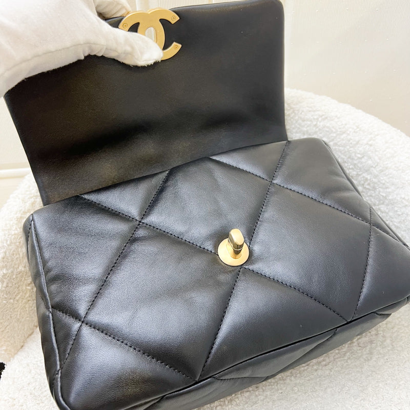 Chanel 19 Small Flap in Black Lambskin and 3-tone HW (Model: AS1160)