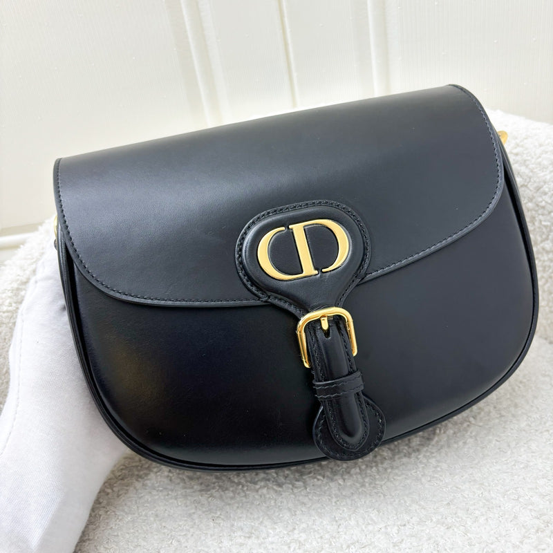 Dior Medium Bobby Flap Bag in Black Calfskin and GHW