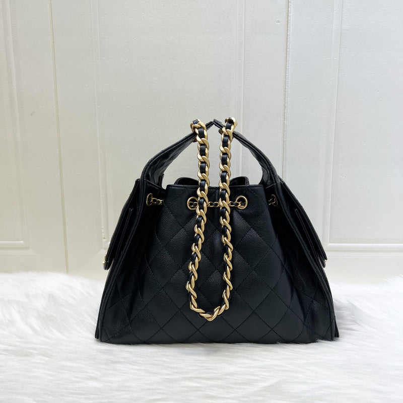 [Brand New - July 2025] Chanel 25 Small Hobo Bag in Black Caviar and AGHW (Model: AS5293)