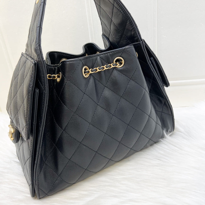 [Brand New - July 2025] Chanel 25 Small Hobo Bag in Black Caviar and AGHW (Model: AS5293)