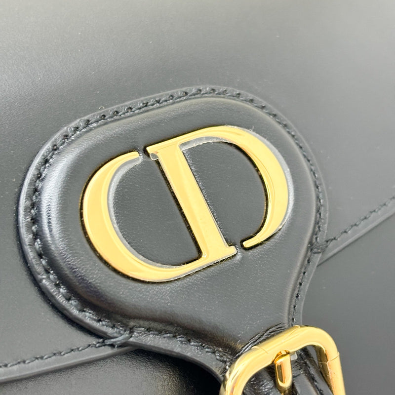 Dior Medium Bobby Flap Bag in Black Calfskin and GHW