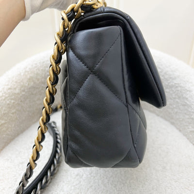 Chanel 19 Small Flap in Black Lambskin and 3-tone HW (Model: AS1160)