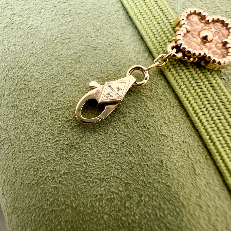 Van Cleef & Arpels VCA Sweet Alhambra 6 Motif Bracelet in 18K Hammered Rose Gold