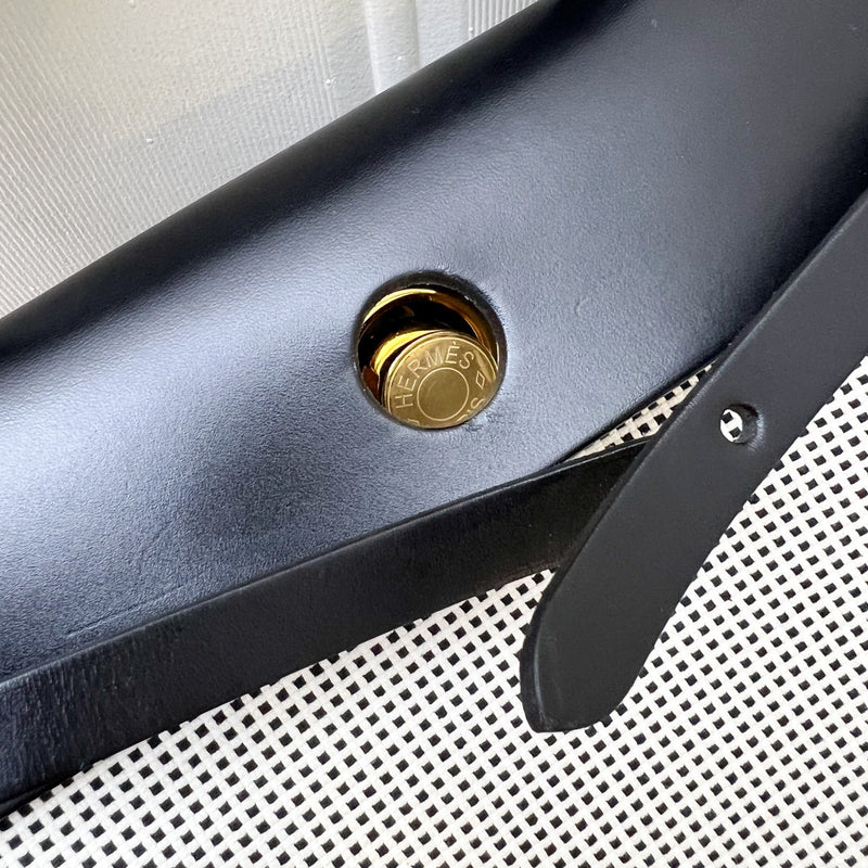 Hermes Herbag Zip 31 in Ecru-Blanc-Noir Toile Quadrille Viking Canvas, Noir Vache Hunter Leather and GHW