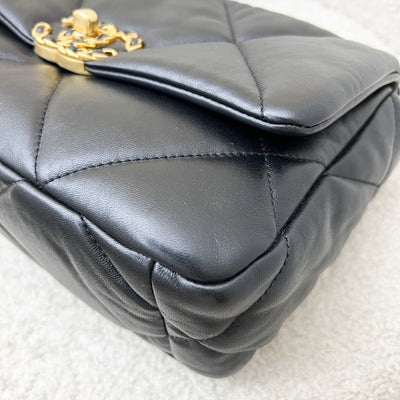 Chanel 19 Small Flap in Black Lambskin and 3-tone HW (Model: AS1160)