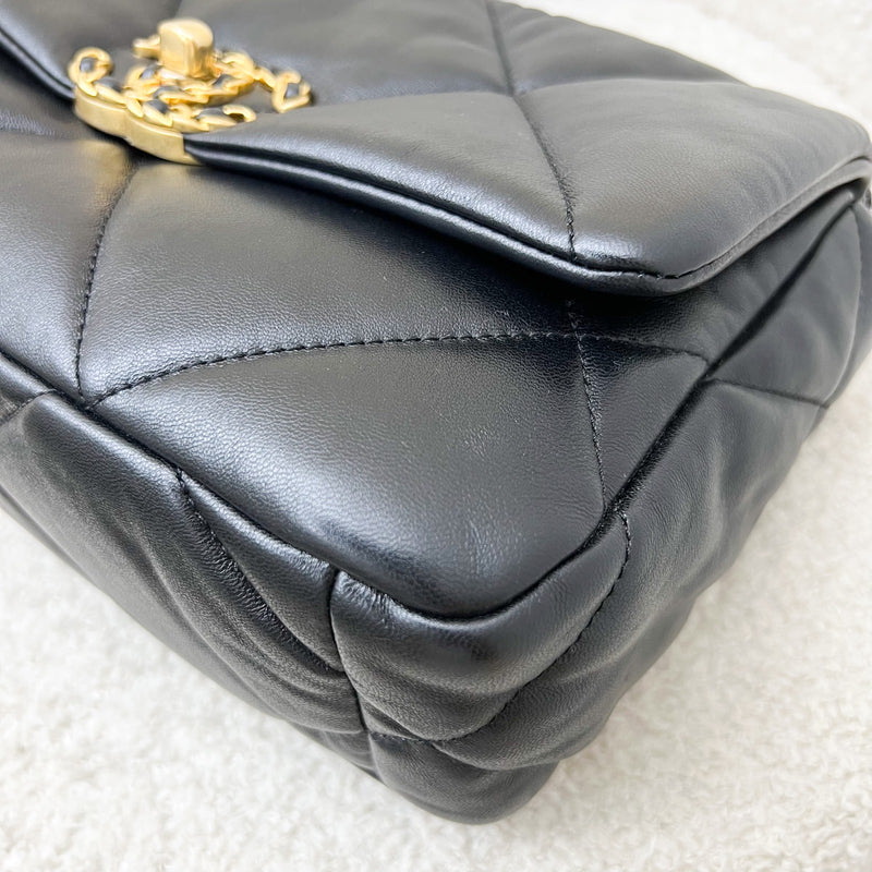 Chanel 19 Small Flap in Black Lambskin and 3-tone HW (Model: AS1160)