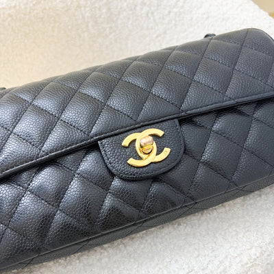 Chanel East West Flap Bag in Black Caviar and GHW