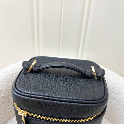 Chanel Vintage Vertical Vanity Case in Black Caviar and GHW