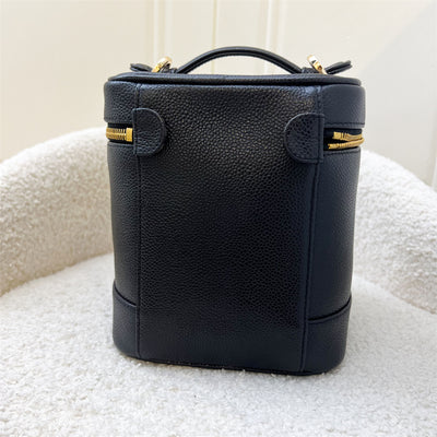 Chanel Vintage Vertical Vanity Case in Black Caviar and GHW