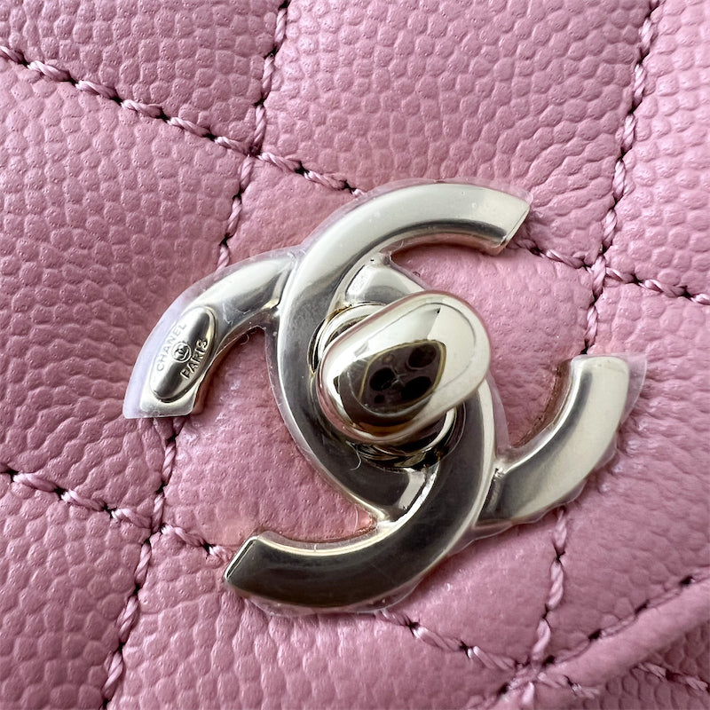 Chanel Small (24cm) Coco Handle in 23K Rose Pink Caviar and LGHW