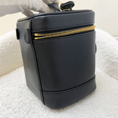 Chanel Vintage Vertical Vanity Case in Black Caviar and GHW