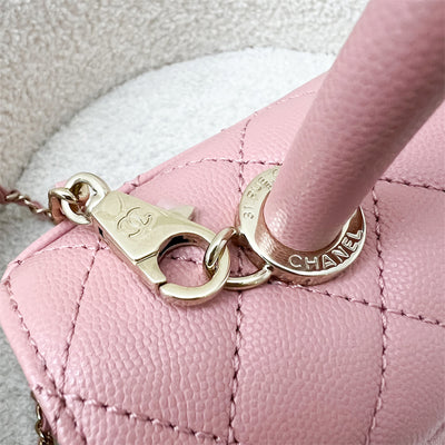 Chanel Small (24cm) Coco Handle in 23K Rose Pink Caviar and LGHW